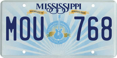 MS license plate MOU768