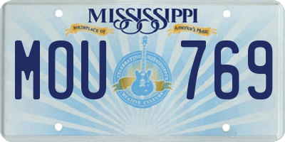 MS license plate MOU769