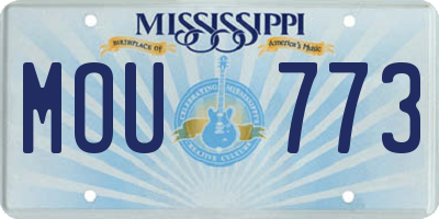MS license plate MOU773