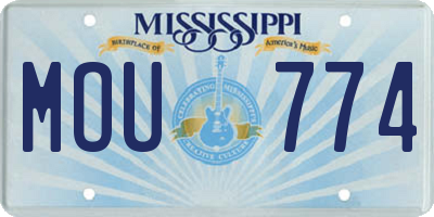 MS license plate MOU774