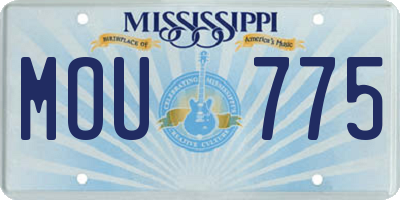MS license plate MOU775