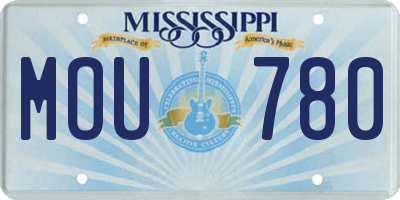 MS license plate MOU780