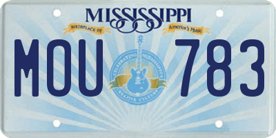 MS license plate MOU783
