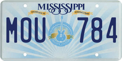 MS license plate MOU784