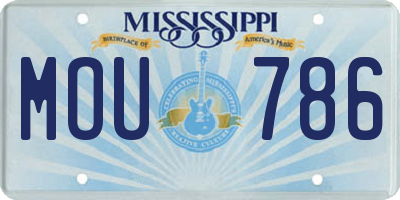 MS license plate MOU786