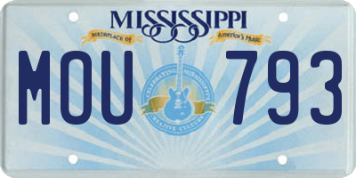 MS license plate MOU793