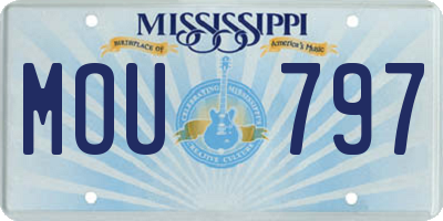 MS license plate MOU797