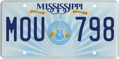 MS license plate MOU798