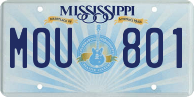 MS license plate MOU801
