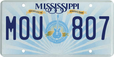 MS license plate MOU807