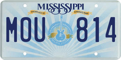 MS license plate MOU814