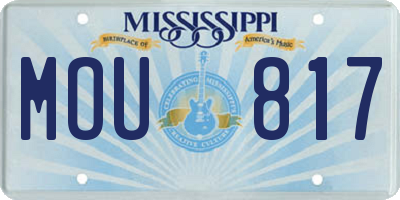 MS license plate MOU817