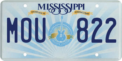 MS license plate MOU822