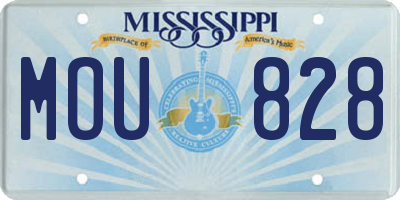 MS license plate MOU828