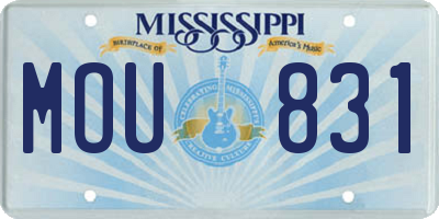MS license plate MOU831