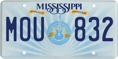 MS license plate MOU832