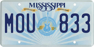 MS license plate MOU833
