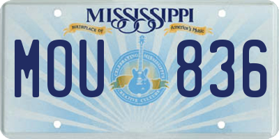 MS license plate MOU836