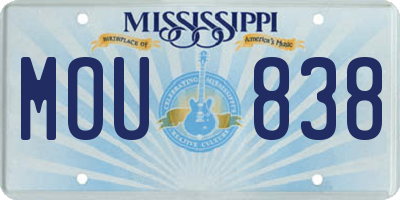 MS license plate MOU838