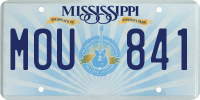 MS license plate MOU841
