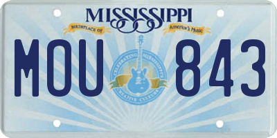 MS license plate MOU843