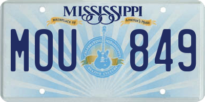 MS license plate MOU849