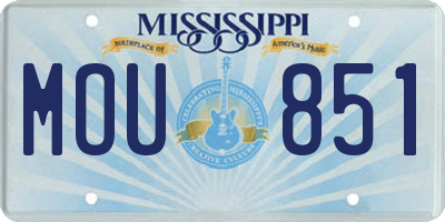 MS license plate MOU851