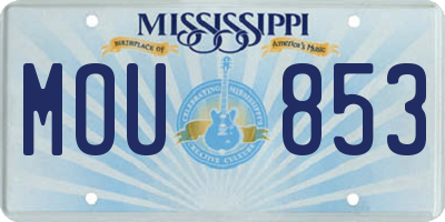 MS license plate MOU853