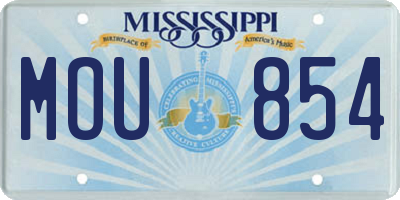 MS license plate MOU854