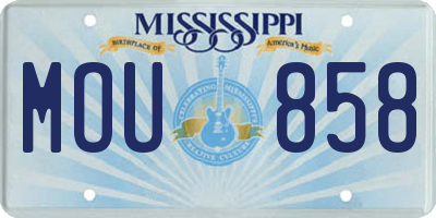 MS license plate MOU858