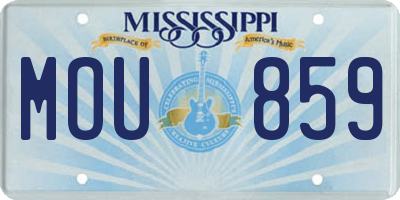 MS license plate MOU859
