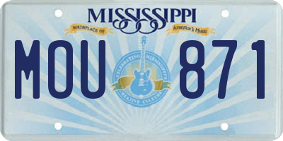 MS license plate MOU871