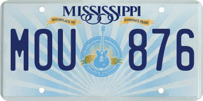 MS license plate MOU876