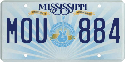 MS license plate MOU884