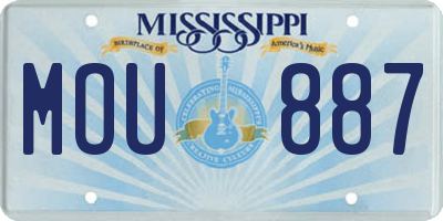 MS license plate MOU887