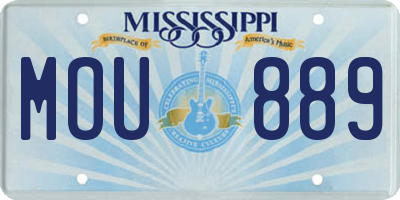 MS license plate MOU889