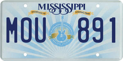 MS license plate MOU891