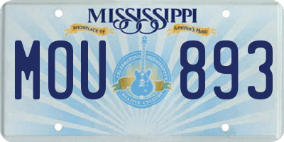 MS license plate MOU893