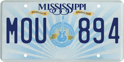 MS license plate MOU894