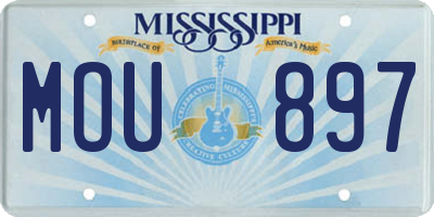 MS license plate MOU897