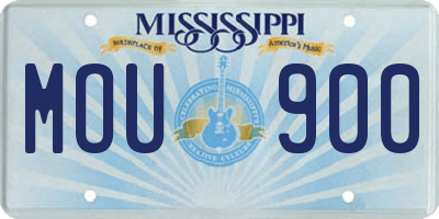 MS license plate MOU900