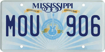 MS license plate MOU906