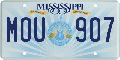 MS license plate MOU907