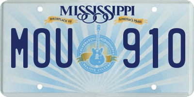 MS license plate MOU910