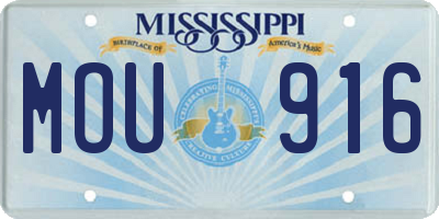MS license plate MOU916