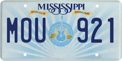 MS license plate MOU921