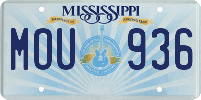 MS license plate MOU936
