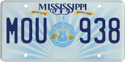 MS license plate MOU938