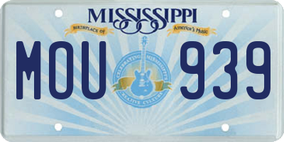 MS license plate MOU939