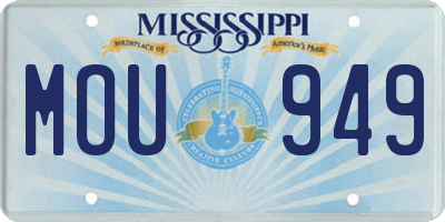 MS license plate MOU949